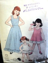 6201 1950S GIRLS RUFFLE SLIPS LENGTHS,PANTIES PATTERN 4 23''